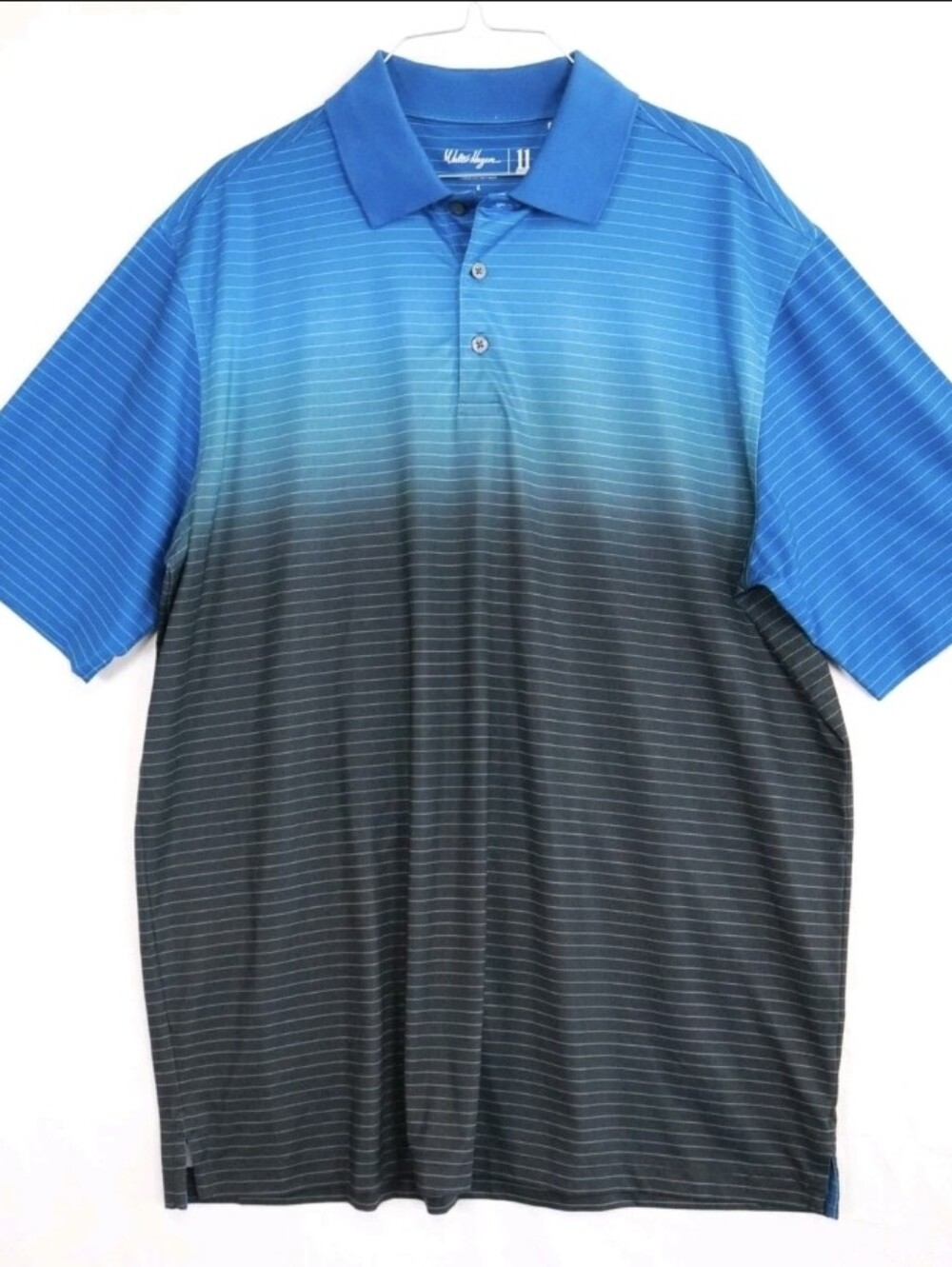 Walter Hagen 11 Majors XL Blue Black Gradient Performance Golf Polo